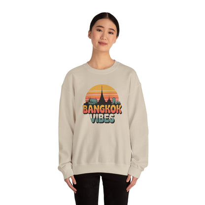 Bangkok Vibes Retro Sunset Crewneck Sweatshirt
