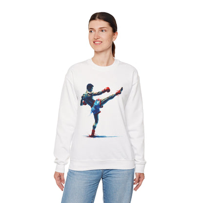 Muay Thai Art Sweatshirt – Colorful Muay Thai Fighter Crewneck
