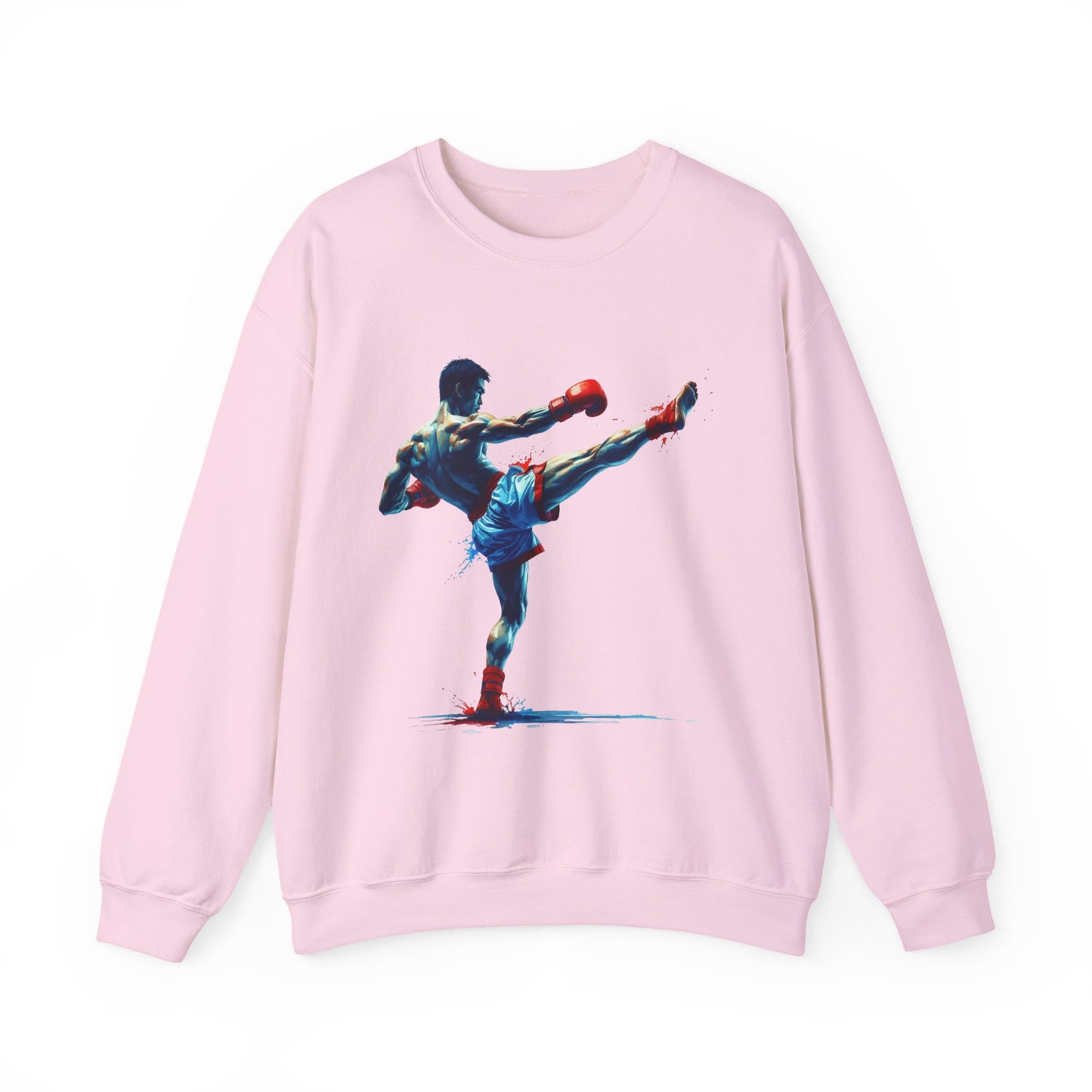 muay thai art sweatshirt – colorful muay thai fighter crewneck