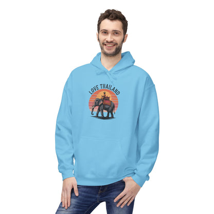 Thailand Elephant Sunset Hoodie — "Love Thailand" Travel Hoodie