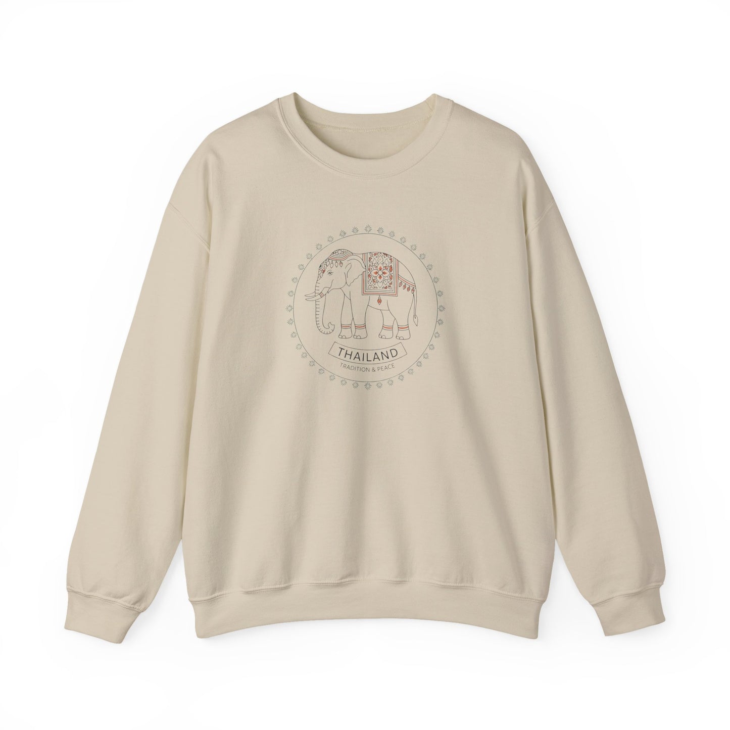 thailand tradition & peace elephant crewneck sweatshirt