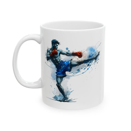 Muay Thai Fighter Kick Ceramic Mug