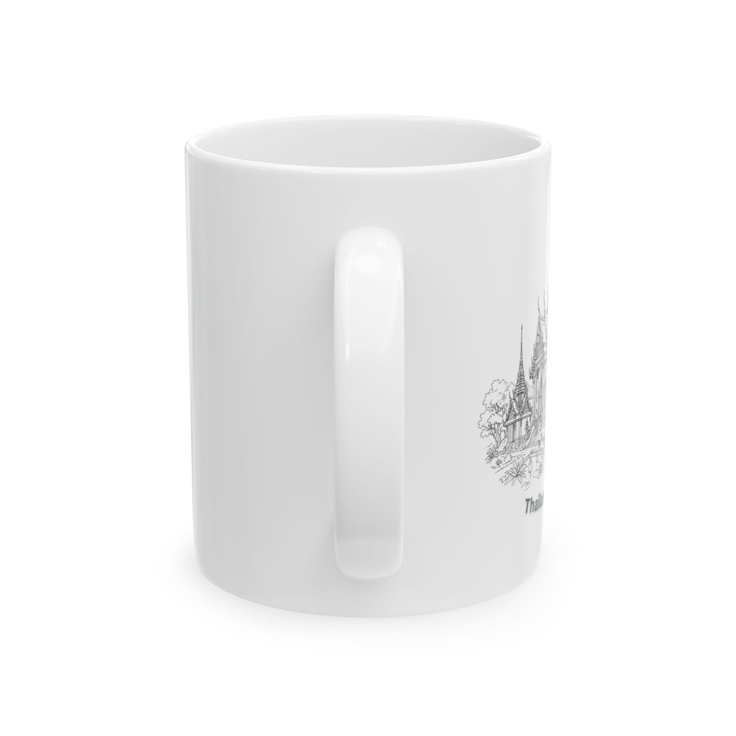 thailand temple hand-drawn sketch ceramic mug — 11oz/15oz