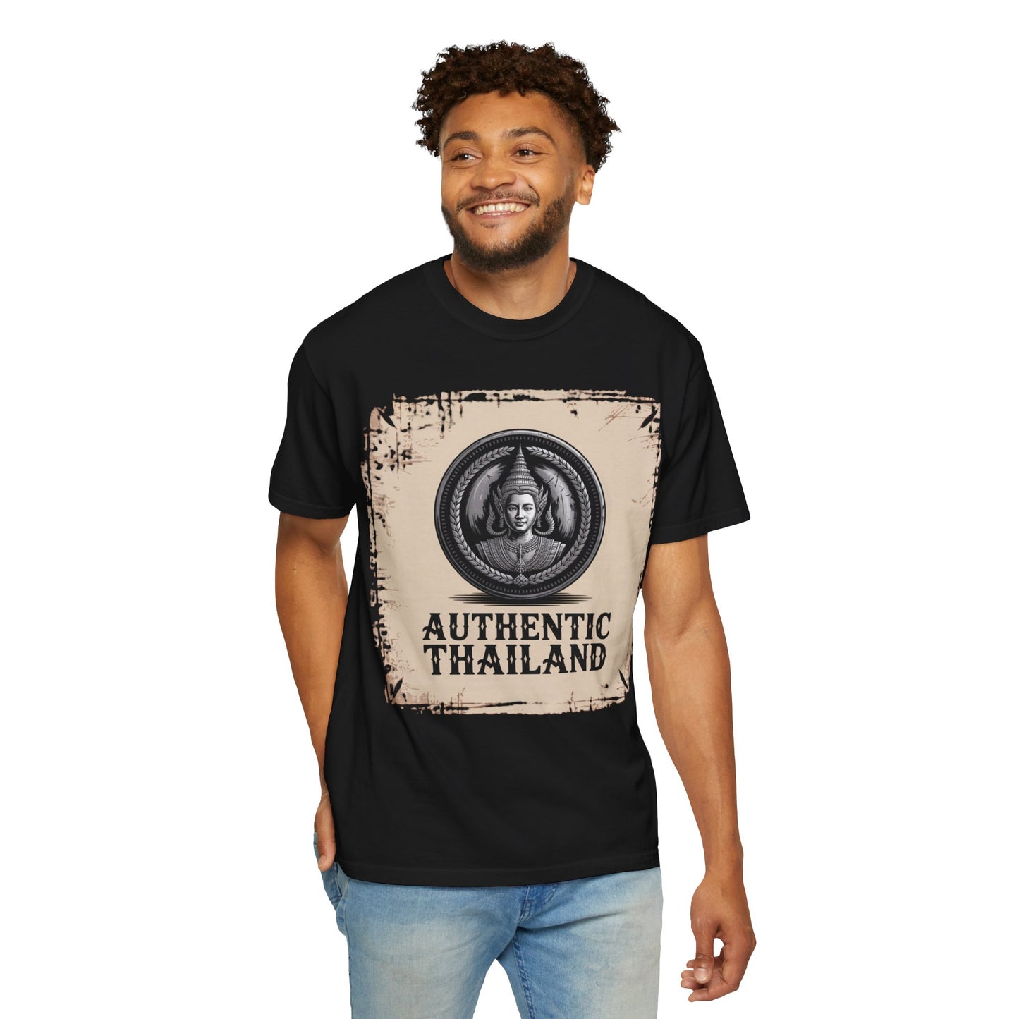 authentic thailand vintage goddess emblem graphic t-shirt