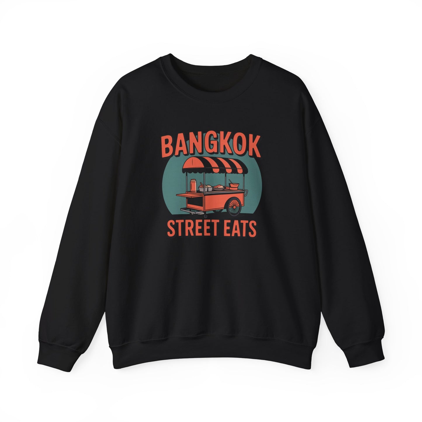 bangkok street eats retro food cart crewneck sweatshirt