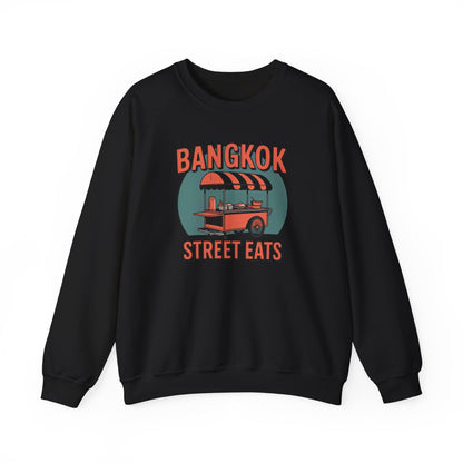 Bangkok Street Eats Retro Food Cart Crewneck Sweatshirt