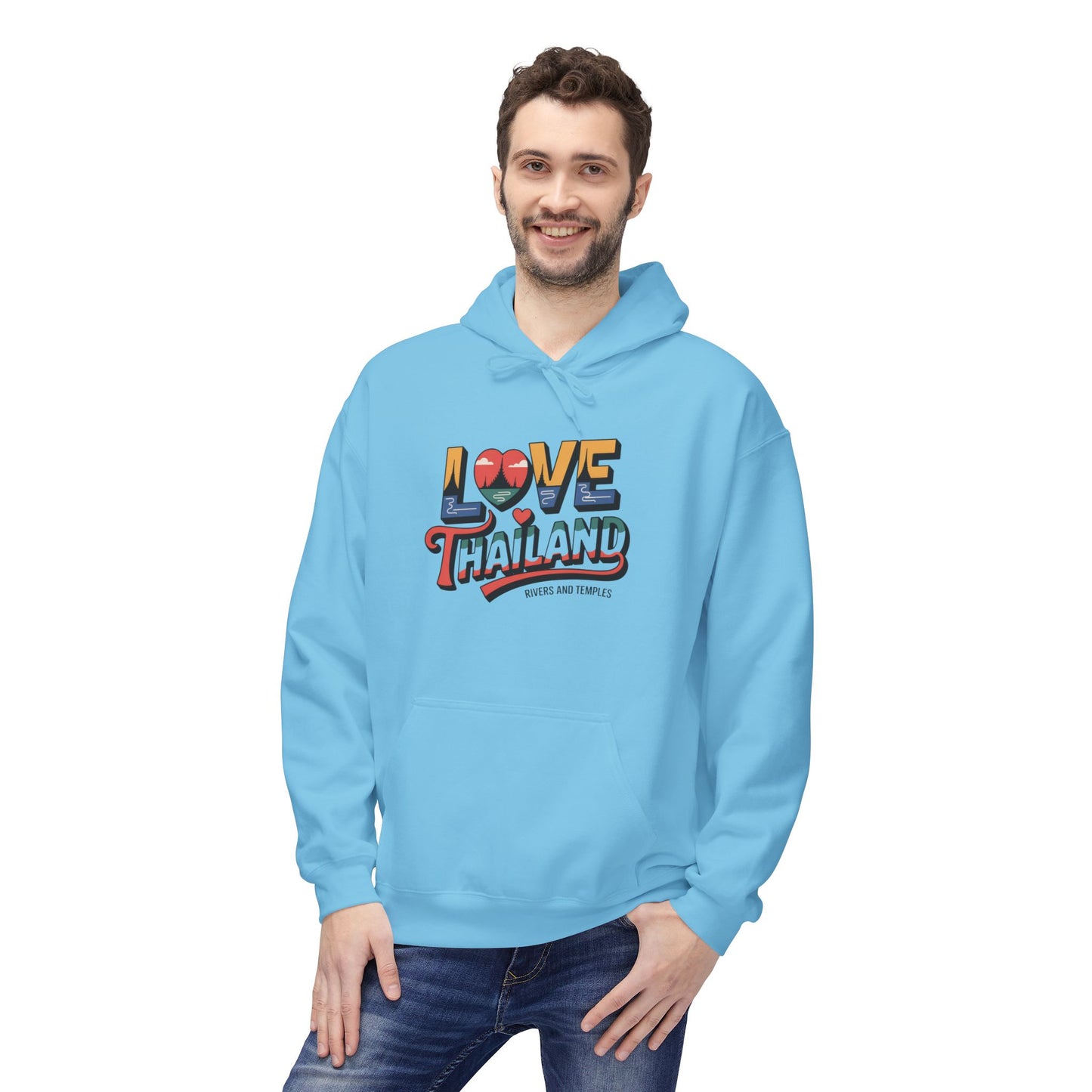 love thailand retro travel hoodie — colorful vintage thailand sweatshirt