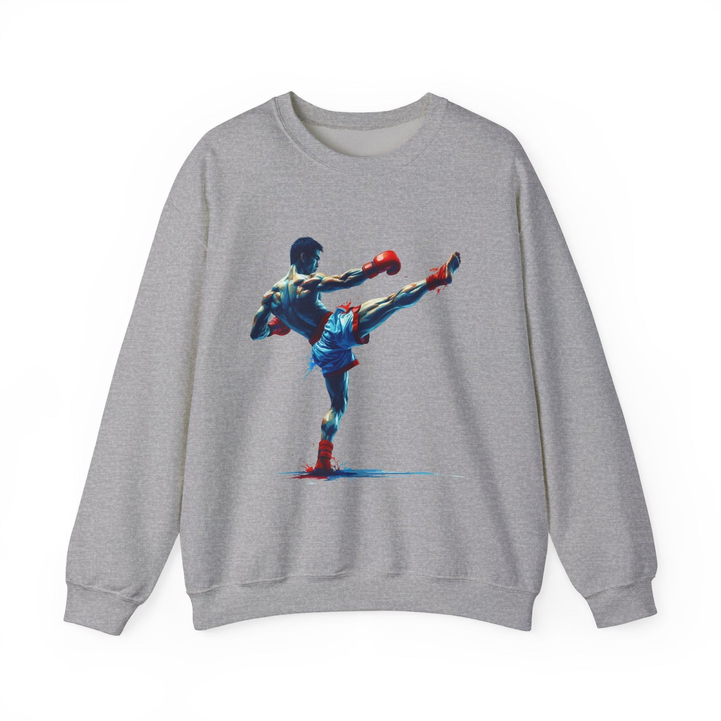 muay thai art sweatshirt – colorful muay thai fighter crewneck