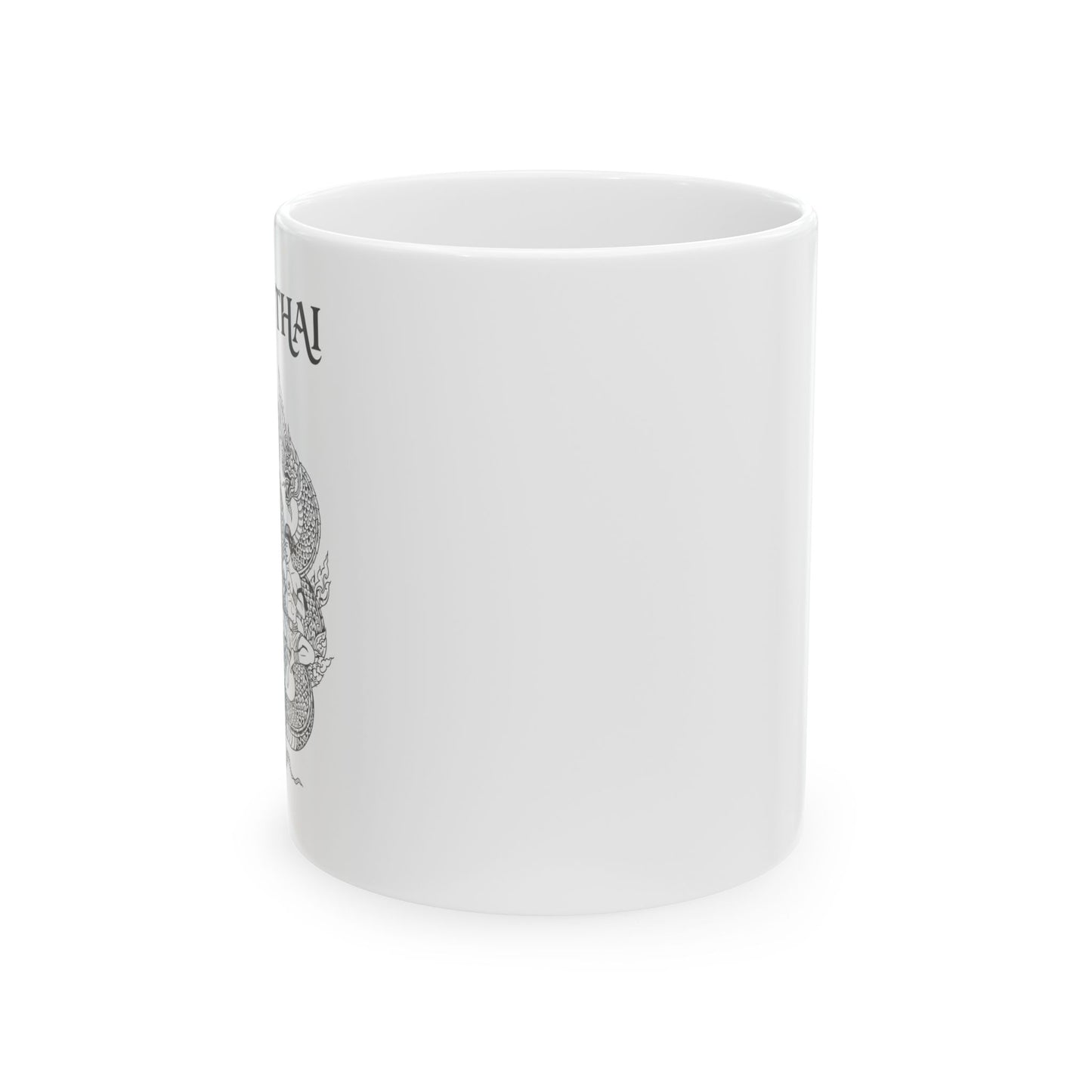 muay thai dragon ritual mug | traditional warrior art coffee cup