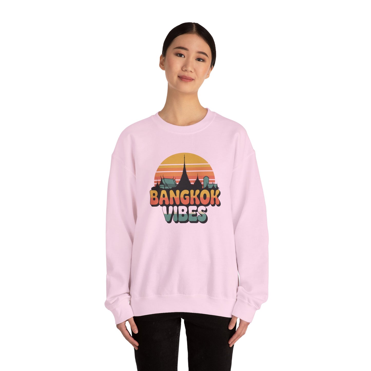 bangkok vibes retro sunset crewneck sweatshirt