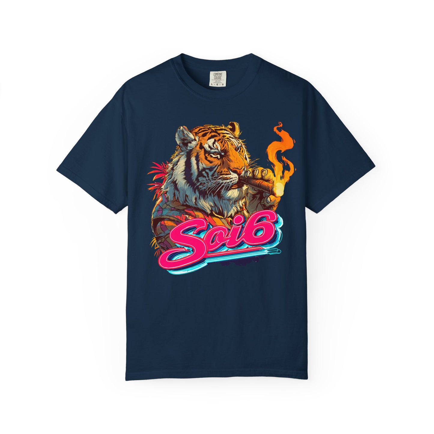 retro smoking tiger t-shirt — vintage graphic tee