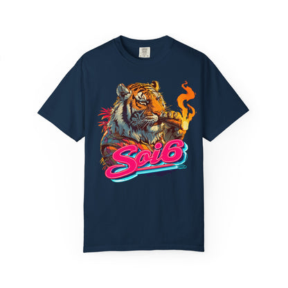 Retro Smoking Tiger T-Shirt — Vintage Graphic Tee