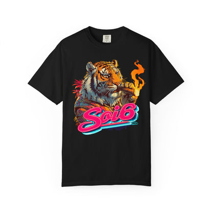 Retro Smoking Tiger T-Shirt — Vintage Graphic Tee