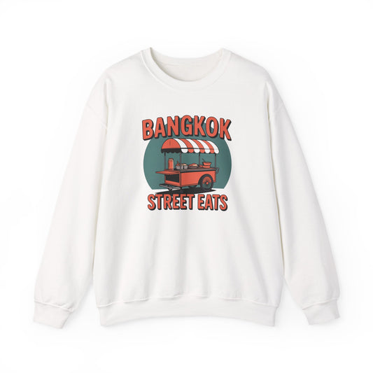 Bangkok Street Eats Retro Food Cart Crewneck Sweatshirt