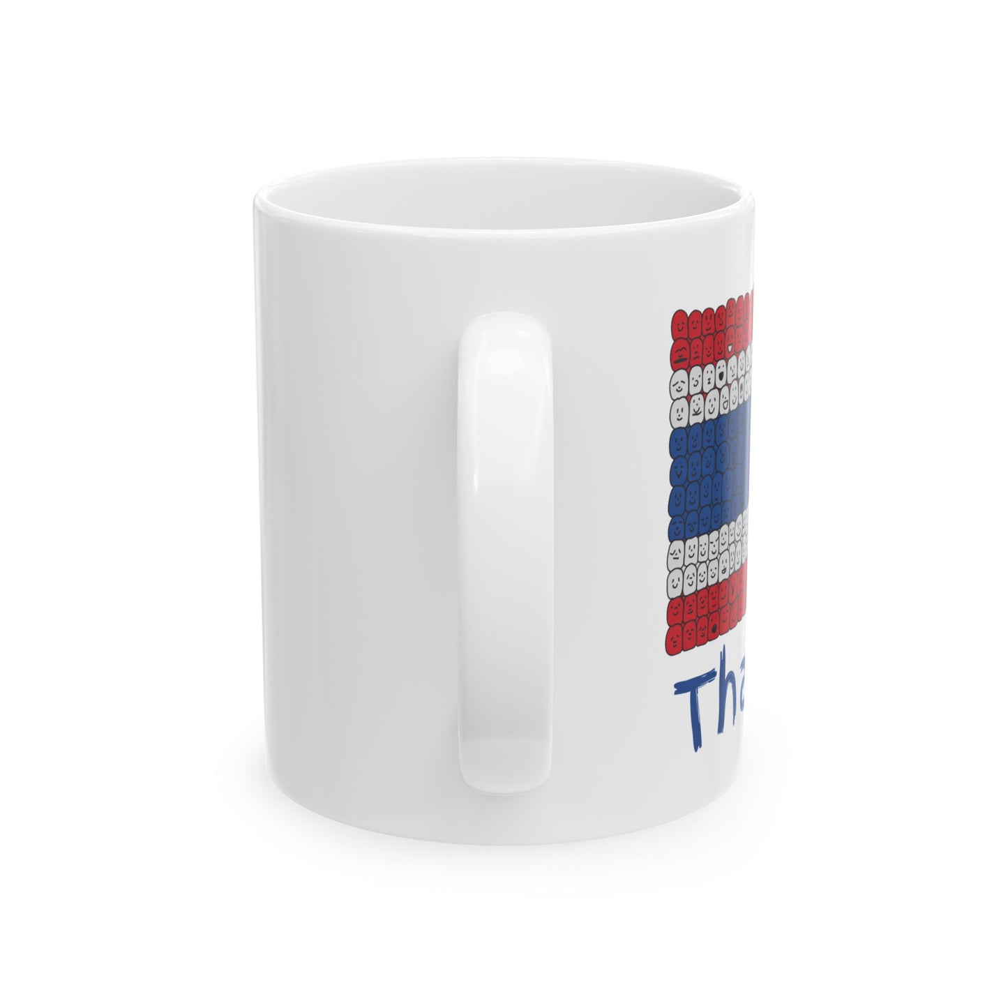 thailand flag smiley faces design, ceramic mug (11oz, 15oz)