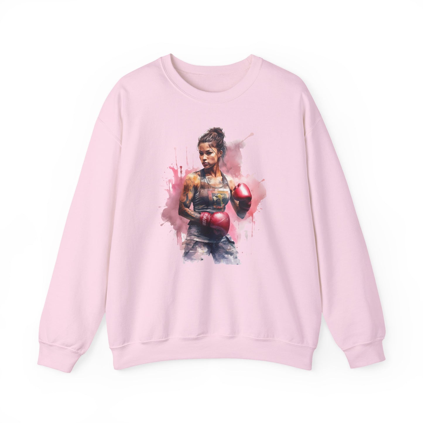 muay thai lady fighter crewneck sweatshirt