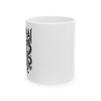 Muay Thai Warrior Mug | Traditional Dragon Fight Art Coffee Cup