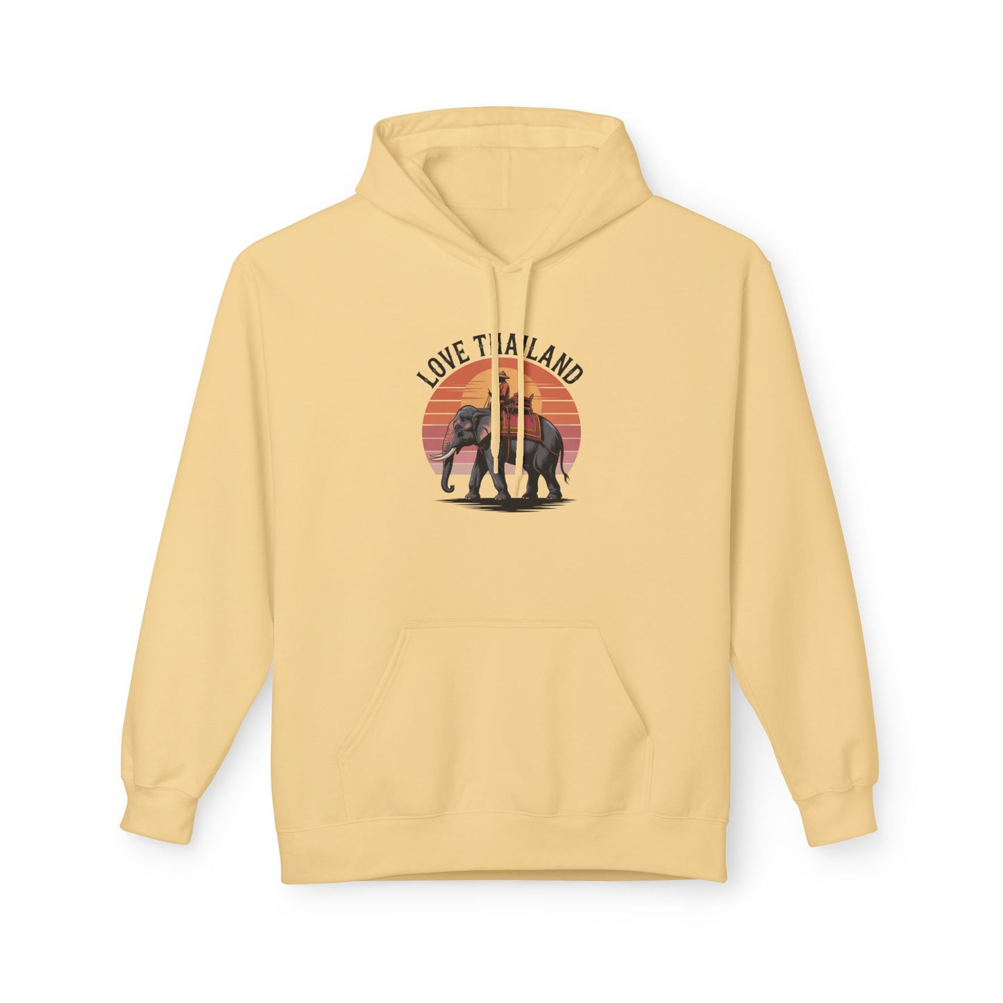 thailand elephant sunset hoodie — "love thailand" travel hoodie