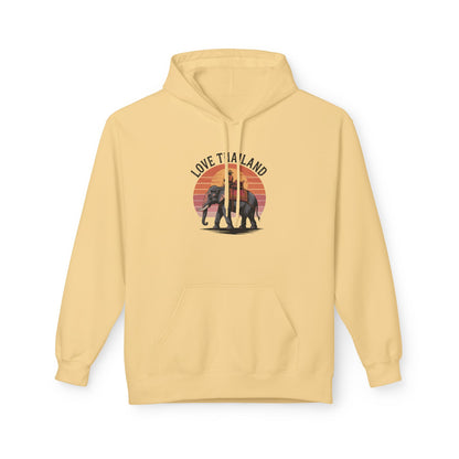 Thailand Elephant Sunset Hoodie — "Love Thailand" Travel Hoodie