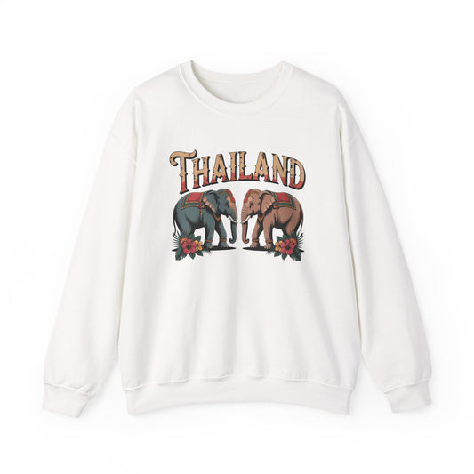 Thailand Twin Elephants Heritage Crewneck Sweatshirt