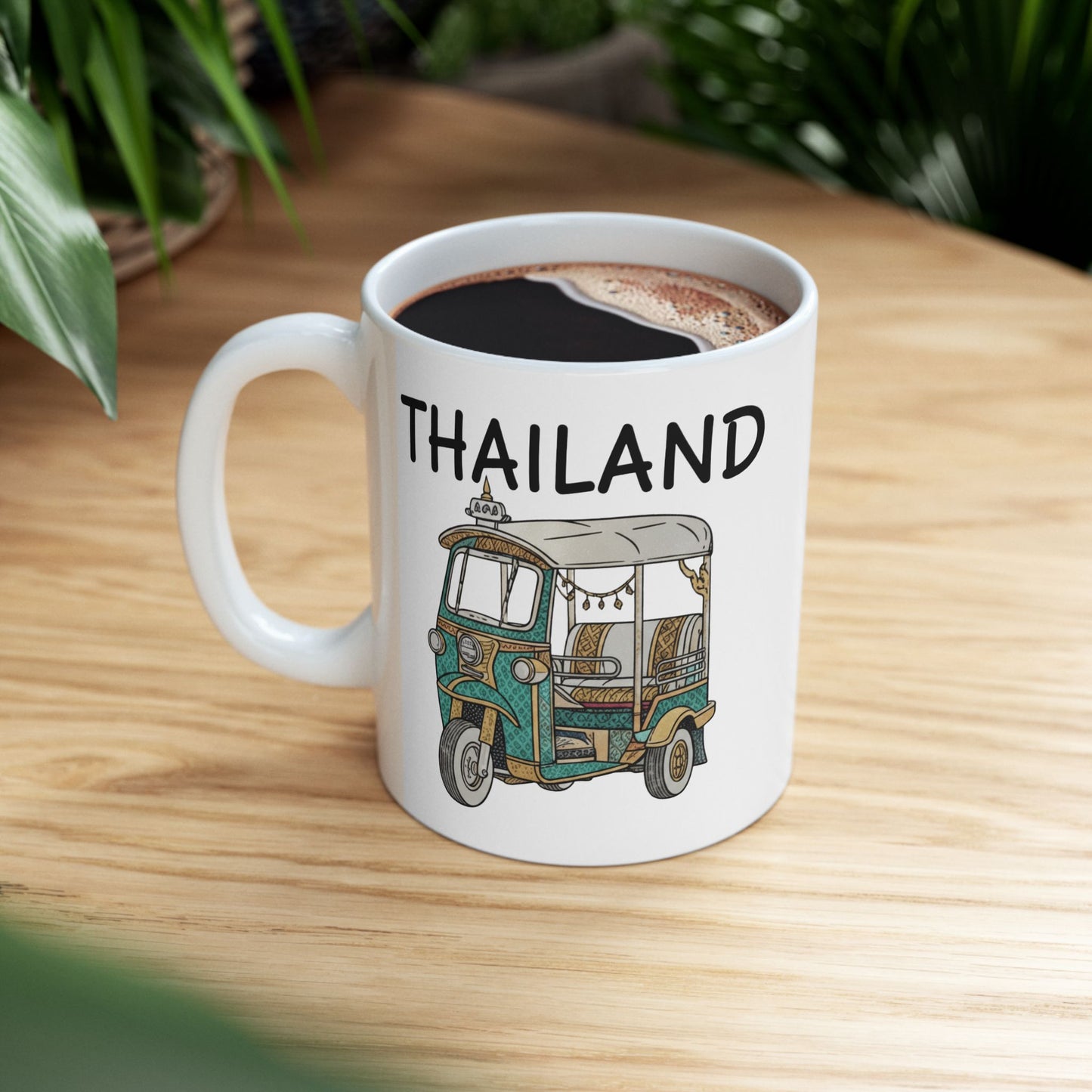 thailand tuk tuk ceramic mug — classic thai tuk tuk travel coffee cup (11oz)