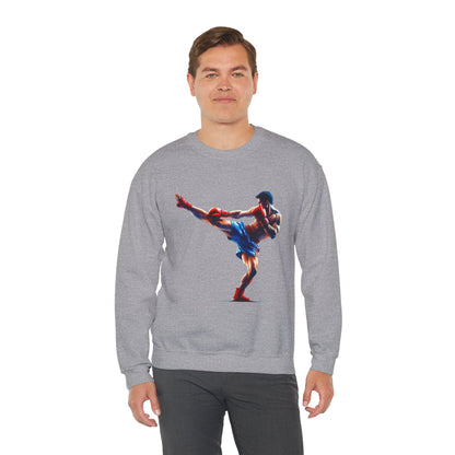 Muay Thai Silhouette Sweatshirt — Martial Arts Crewneck for Fighters & Fans