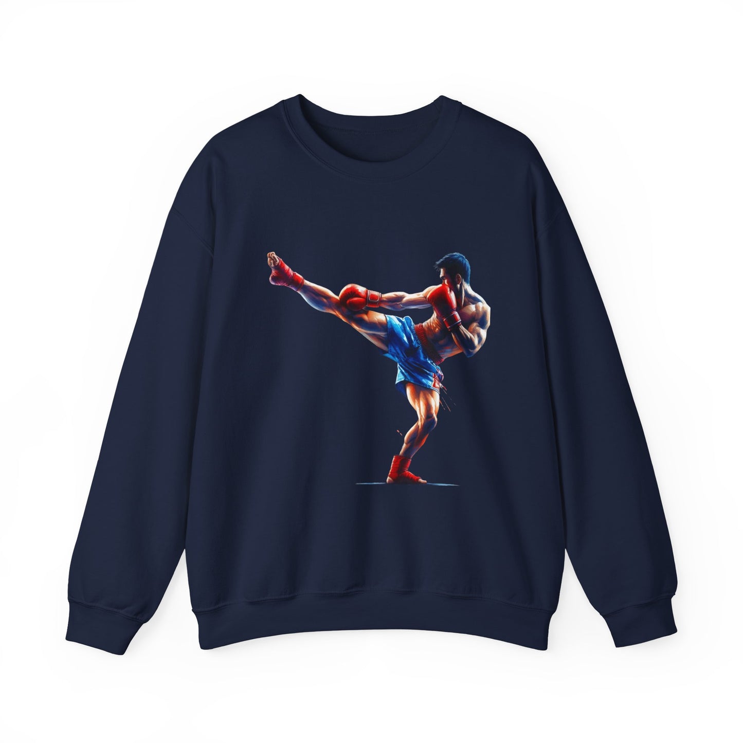 muay thai silhouette sweatshirt — martial arts crewneck for fighters & fans