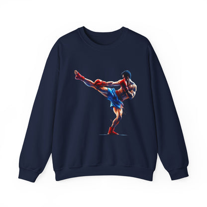 Muay Thai Silhouette Sweatshirt — Martial Arts Crewneck for Fighters & Fans