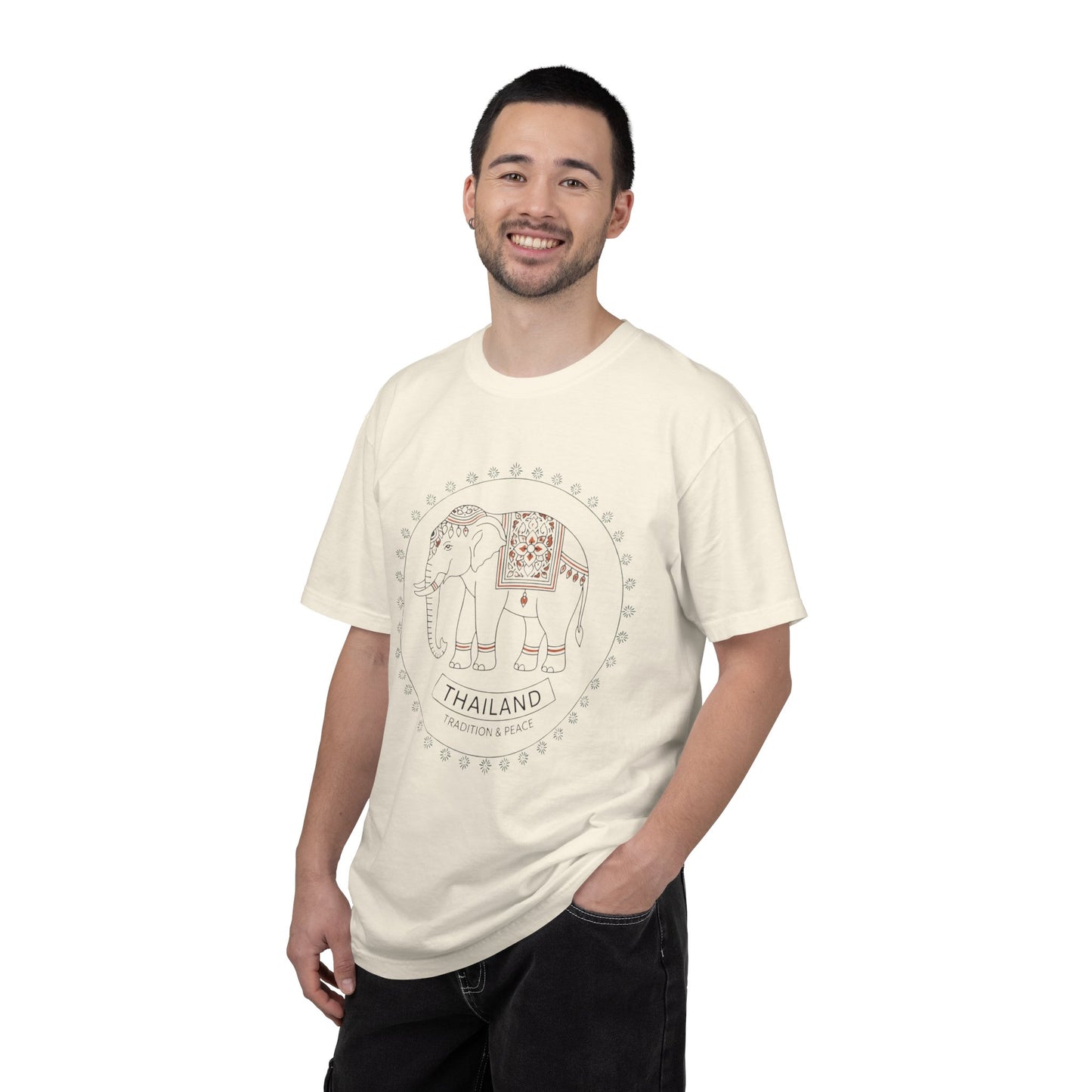thailand tradition & peace ornamental elephant graphic t-shirt