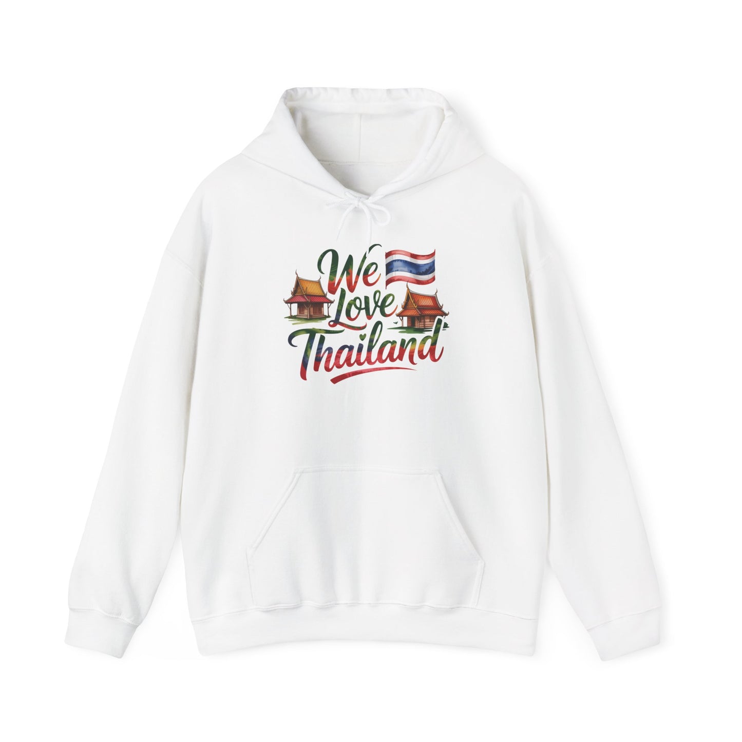 we love thailand hoodie — thai flag & temple travel sweatshirt