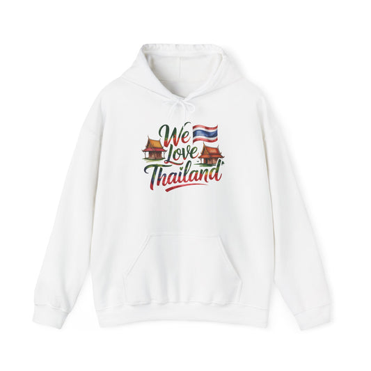 We Love Thailand Hoodie — Thai Flag & Temple Travel Sweatshirt