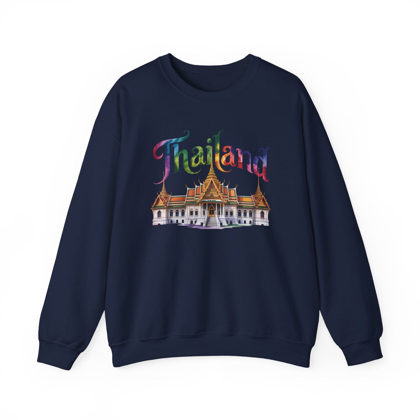 thailand colorful temple crewneck sweatshirt