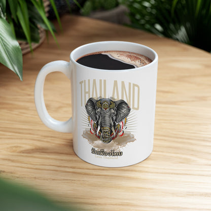 Thailand Elephant Ceramic Mug — Symbolic Elephant Design (11oz & 15oz)