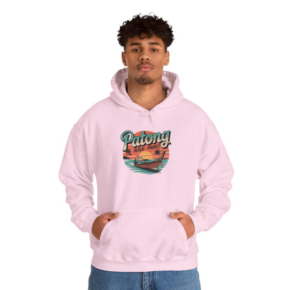 Patong Beach Thailand Travel Hoodie – Vintage Sunset Longtail Boat Design