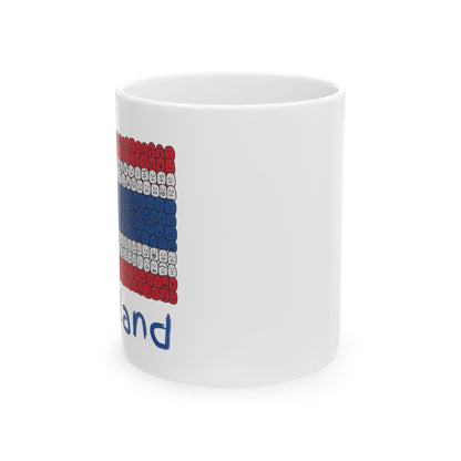 Thailand Flag Smiley Faces Design, Ceramic Mug (11oz, 15oz)