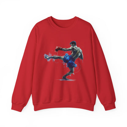 Muay Thai Fighter Crewneck Sweatshirt — Colorful Combat Sports Design