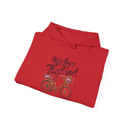 Thailand Bicycle Hoodie — "We Love Thailand" Travel Sweatshirt