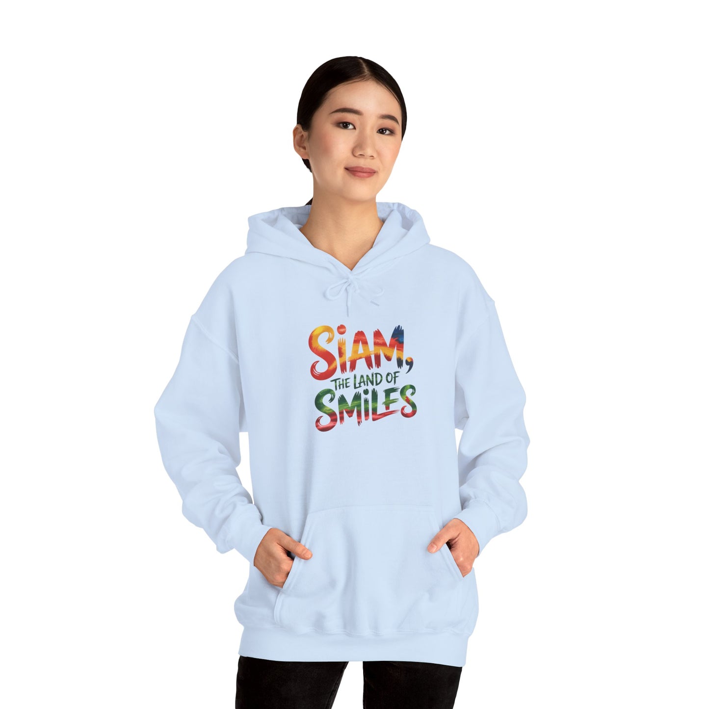 siam the land of smiles hoodie — colorful thai travel sweatshirt