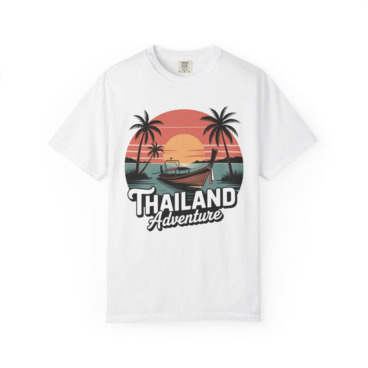 Thailand Longtail Boat Sunset Retro Travel Graphic T-Shirt
