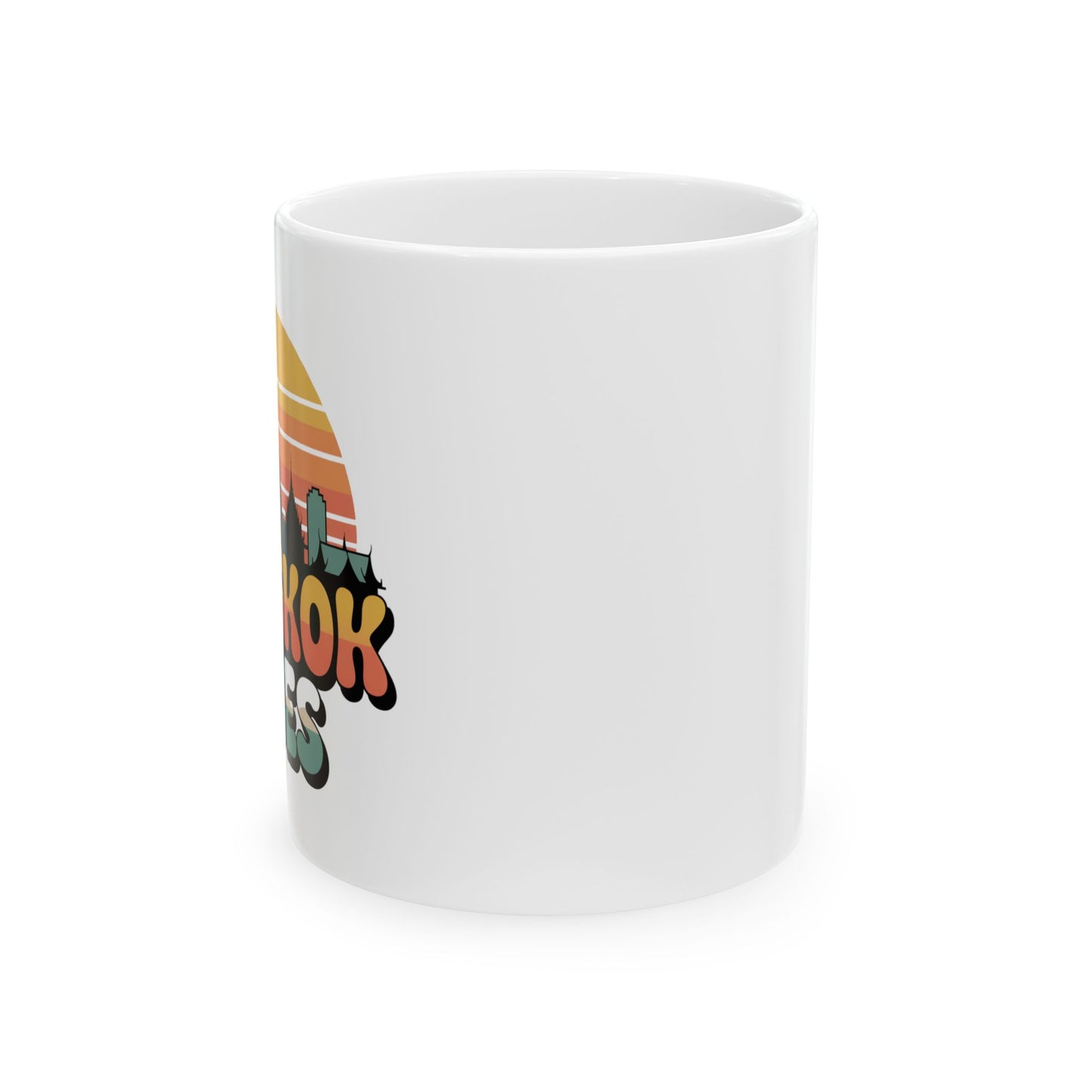 bangkok vibes retro sunset mug