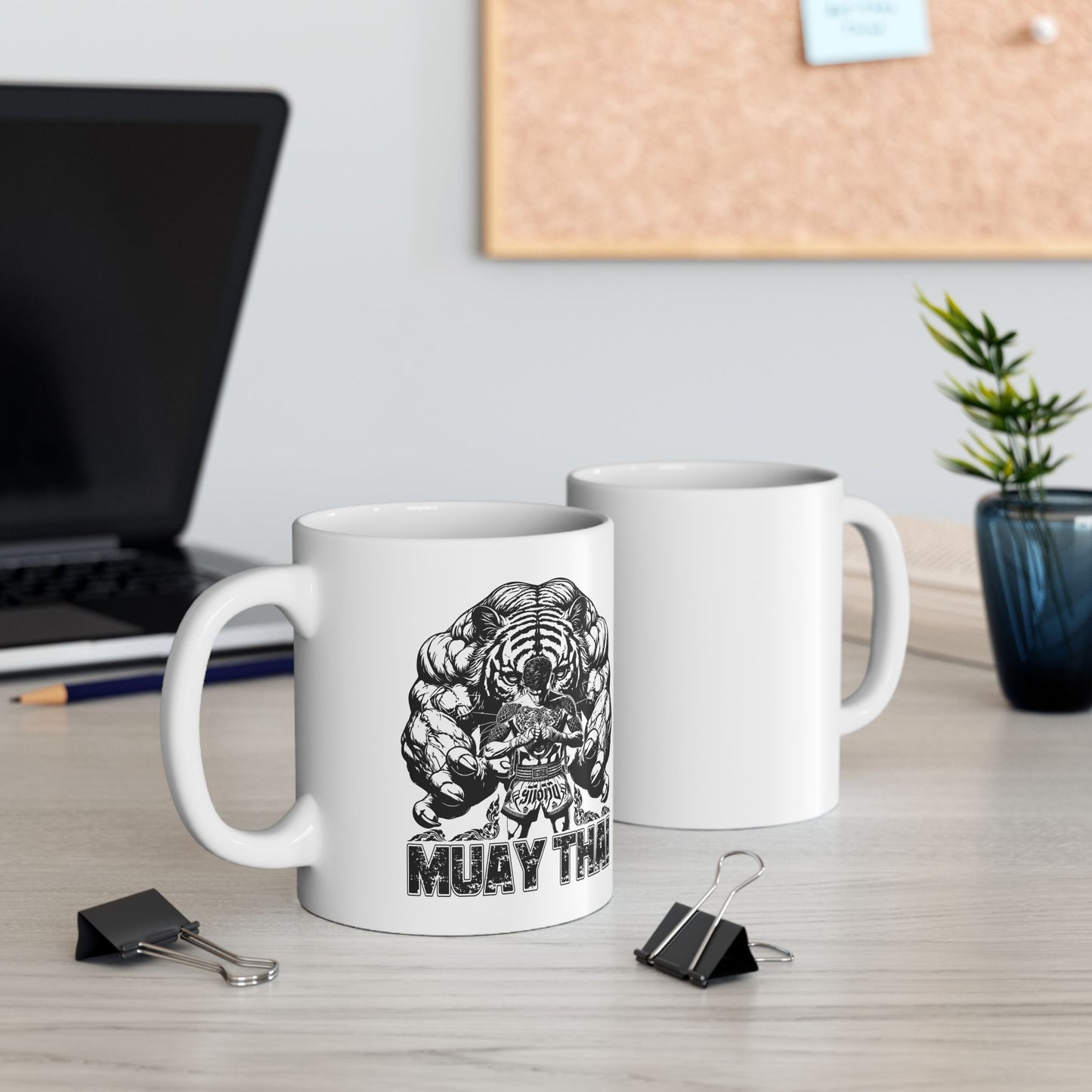 muay thai tiger ceramic mug — fierce fighter 11oz/15oz