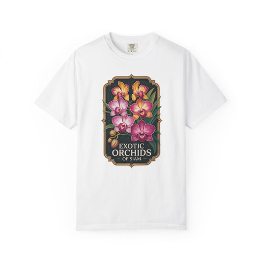 Orchid Graphic Tee — "Exotic Orchids of Siam" Floral Vintage Shirt