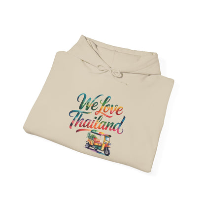 Thailand Travel Hoodie — "We Love Thailand" Tuk Tuk Graphic