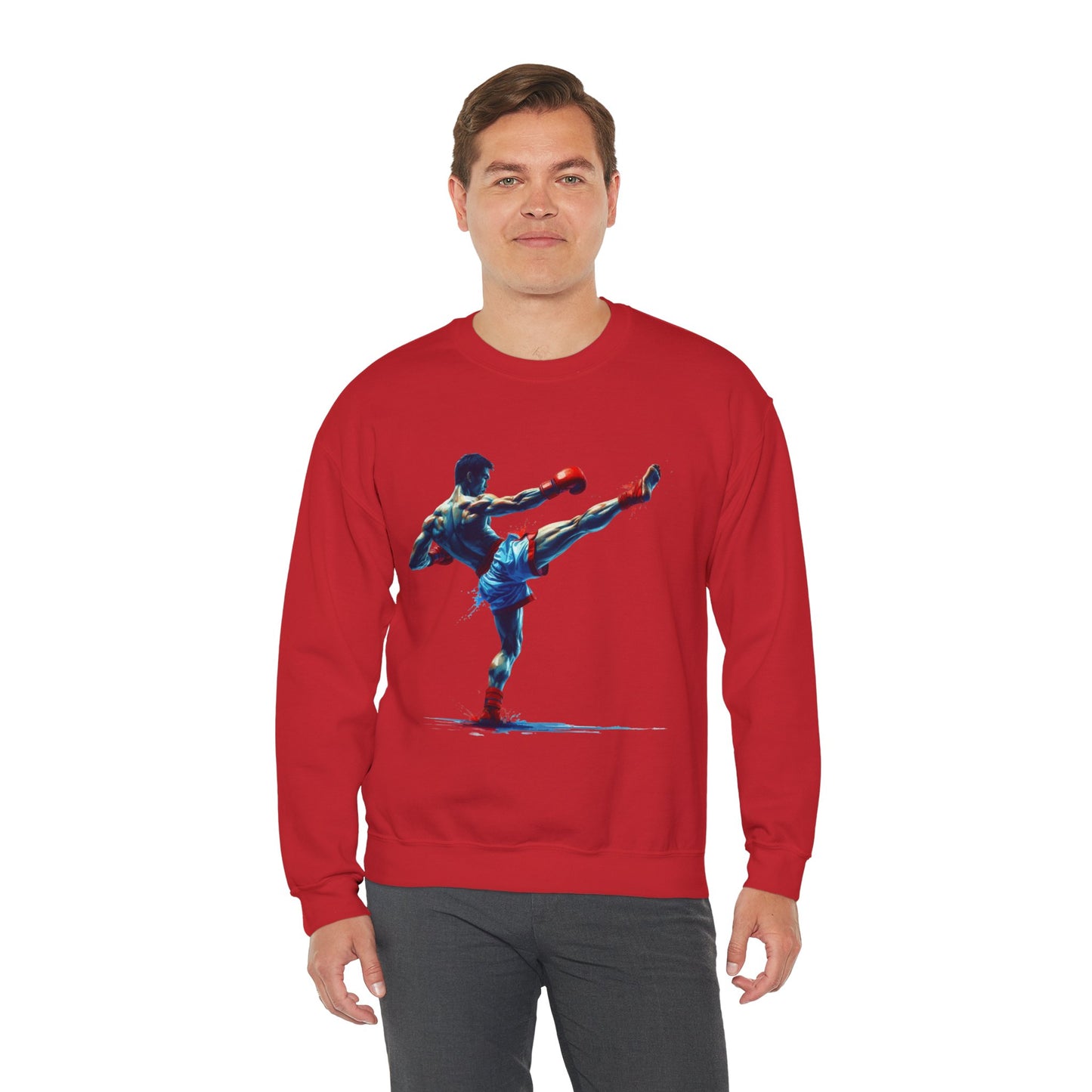 muay thai art sweatshirt – colorful muay thai fighter crewneck