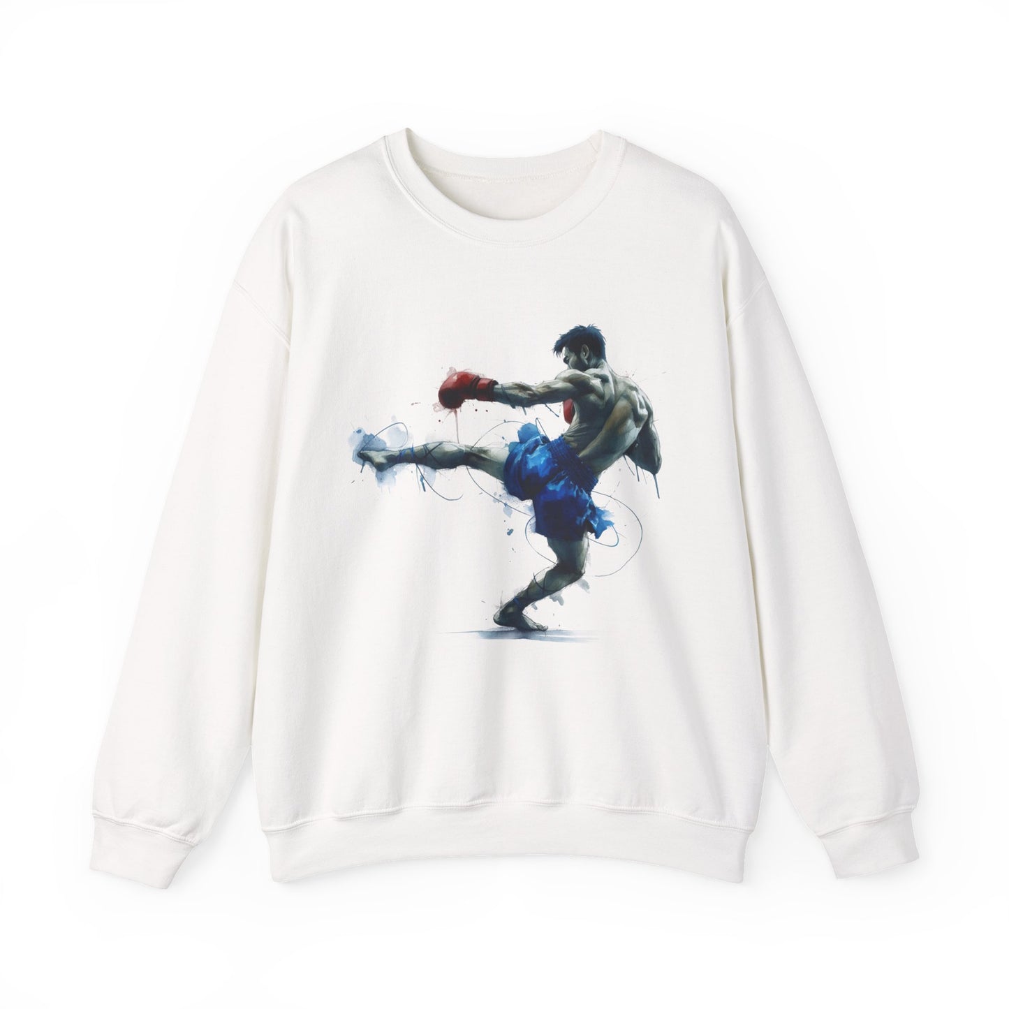 muay thai fighter crewneck sweatshirt — colorful combat sports design