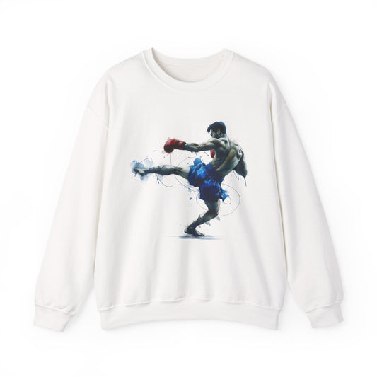 Muay Thai Fighter Crewneck Sweatshirt — Colorful Combat Sports Design