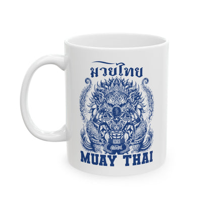 Muay Thai Sacred Warrior Mug | Traditional Thai Art Coffee Cup
