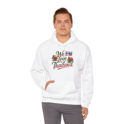 We Love Thailand Hoodie — Thai Flag & Temple Travel Sweatshirt