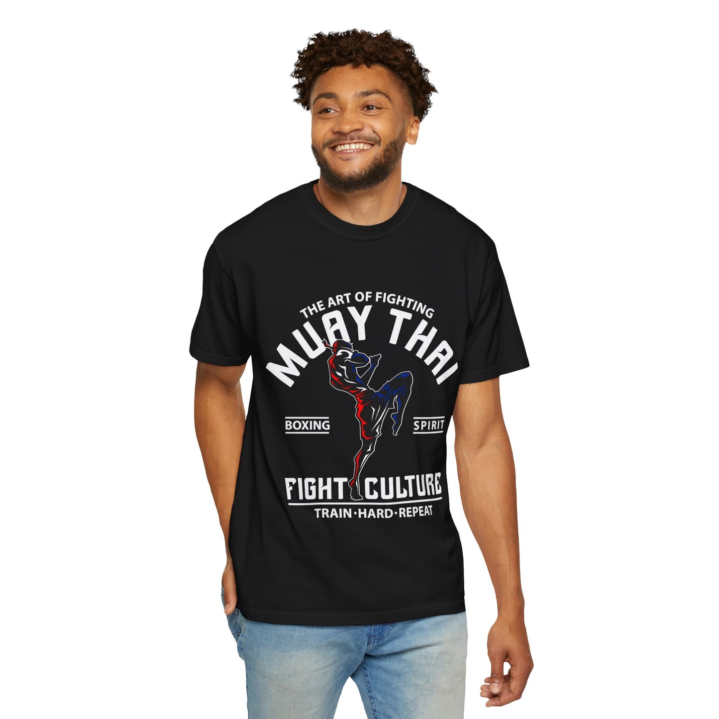 muay thai warrior minimal combat graphic t-shirt