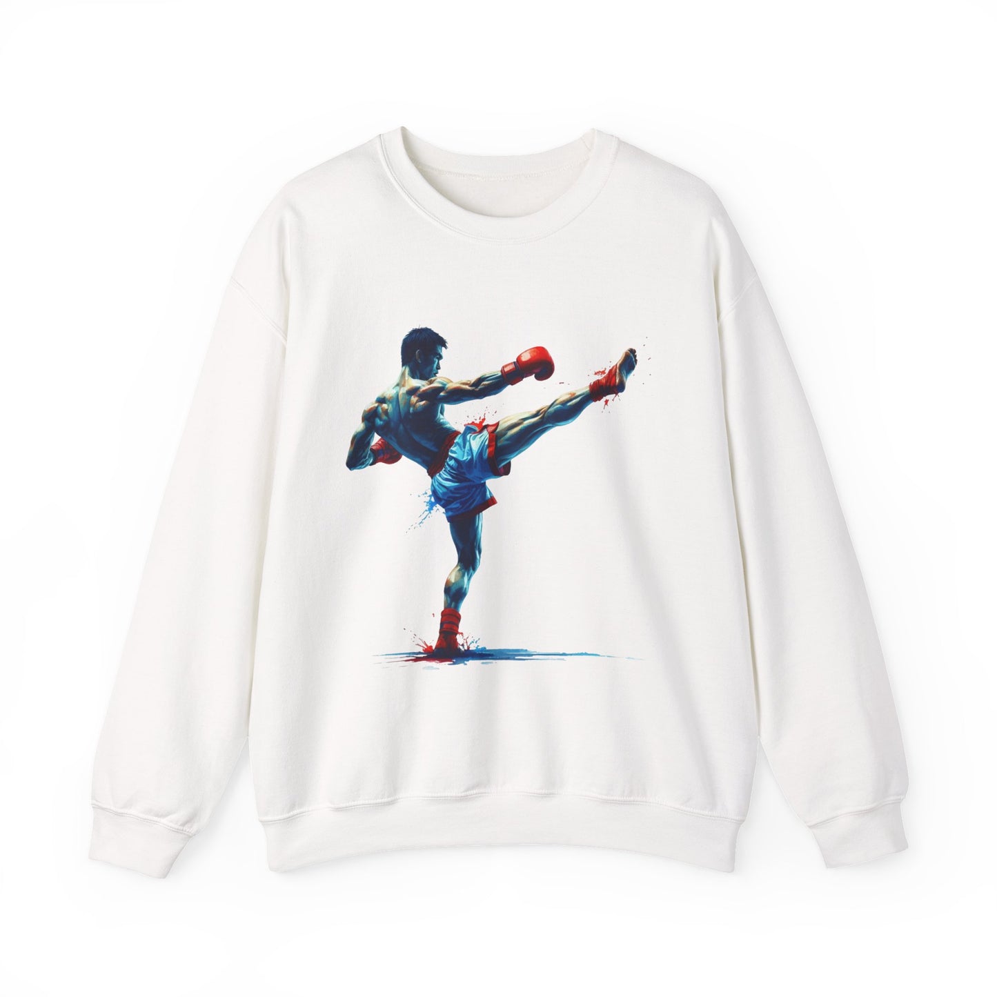 muay thai art sweatshirt – colorful muay thai fighter crewneck